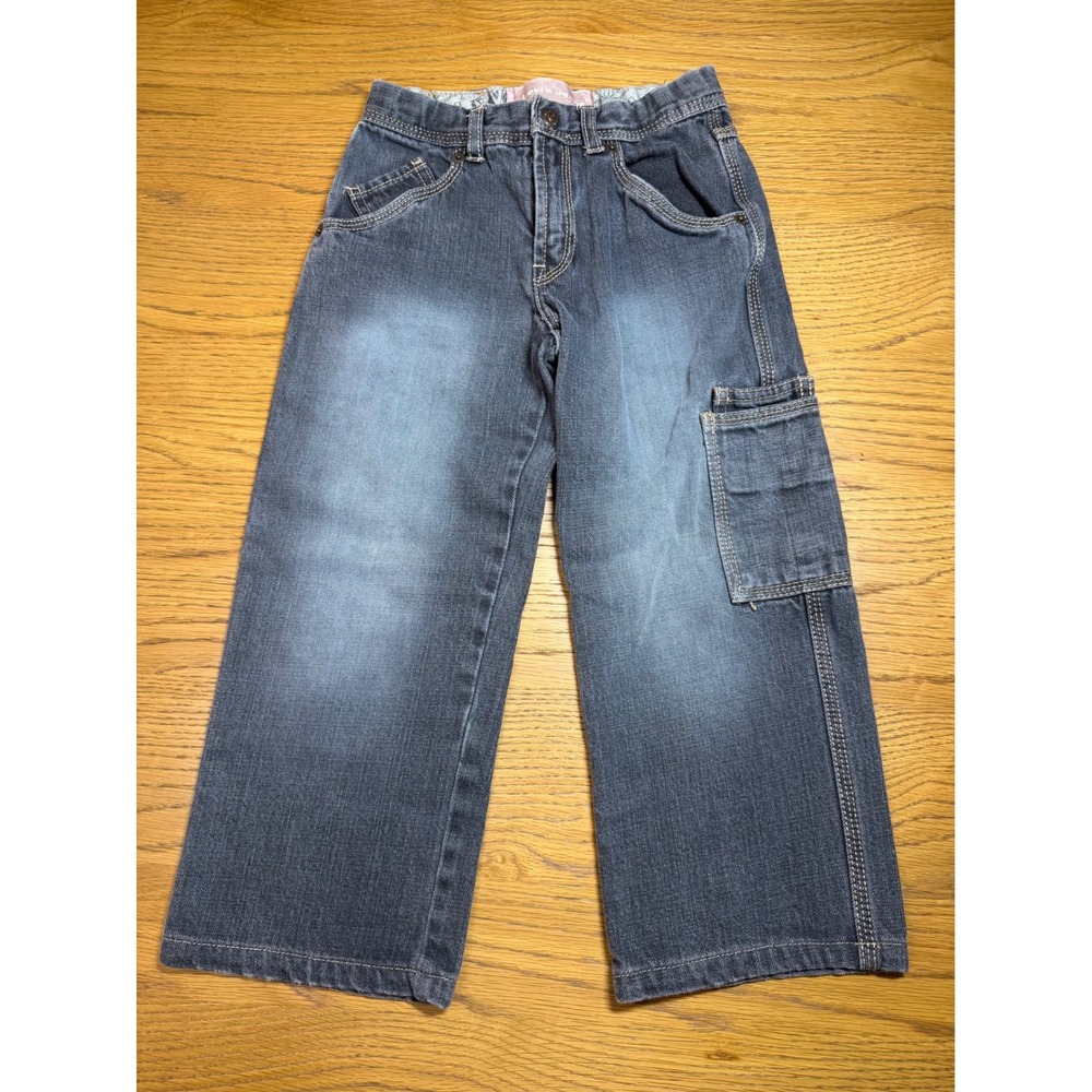 Levis Jeans Boys Size 6 Blue Carpenter Denim Pants Cargo Pocket Wide Leg Cotton